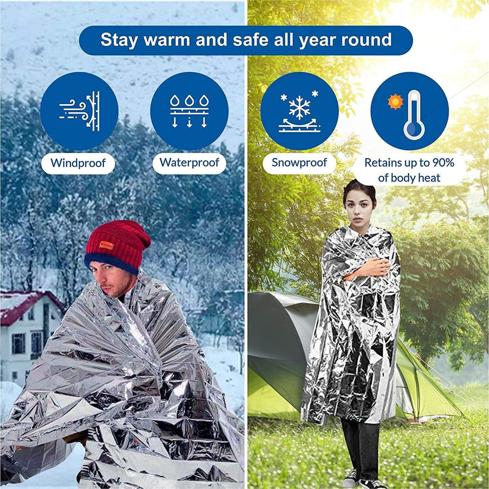 Emergency Foil Thermal Blanket shelter Survival Reflective Blankets