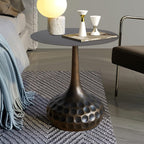 End Table, Modern Coffee Table, Iron Decorative Pedestal Metal Accent Table for Living Room/Bedroom/Balcony/Office/Indoor/Outdoor