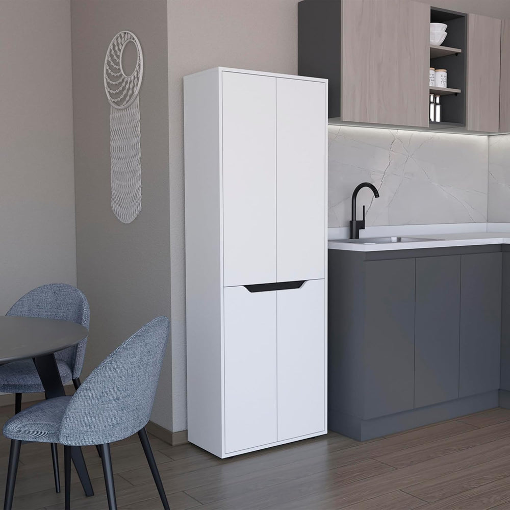 Storage Cabinet Kitchen Pantry with Four Doors and and Five Interior Shelves,...