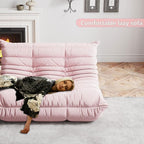Bean Bag Chairs for Adults, Memory Foam Couch Loveseat Sofa Chair, Soft Teddy Material Cozy Comfy Reading Nook Chairs, Floor Chair for Living Room Bedroom Office(Pink)
