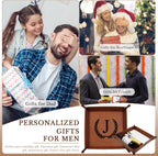 Personalized Leather Valet Tray Engraved Initials Key Tray Nightstand Organizer Valentines Day Birthday for Men Dad Husband Boyfriend (M)