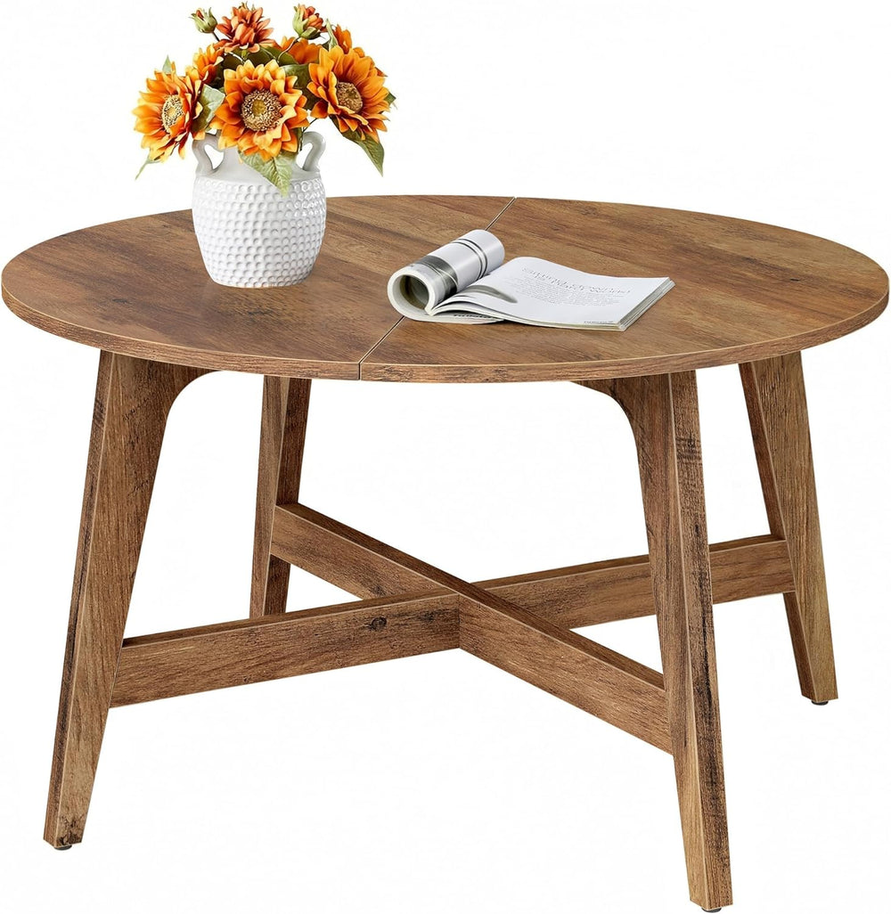 VASAGLE MAEZO Collection - Round Coffee Table, 31.5-Inch Center Table, Tapere...
