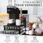 K Cup Holder - Coffee Bar Organizer for Countertop - K Cup Drawer Organizer - Coffee Station Accessories - Keurig Coffee Pod Holders for Counter Small Space - Kpod Kcup Storage - Coffee Pods Holder