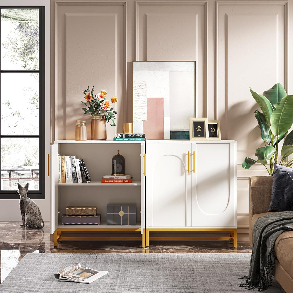 Tribesigns Modern Sideboards, Buffet Cabinet with 4 Doors and Adjustable Shel...