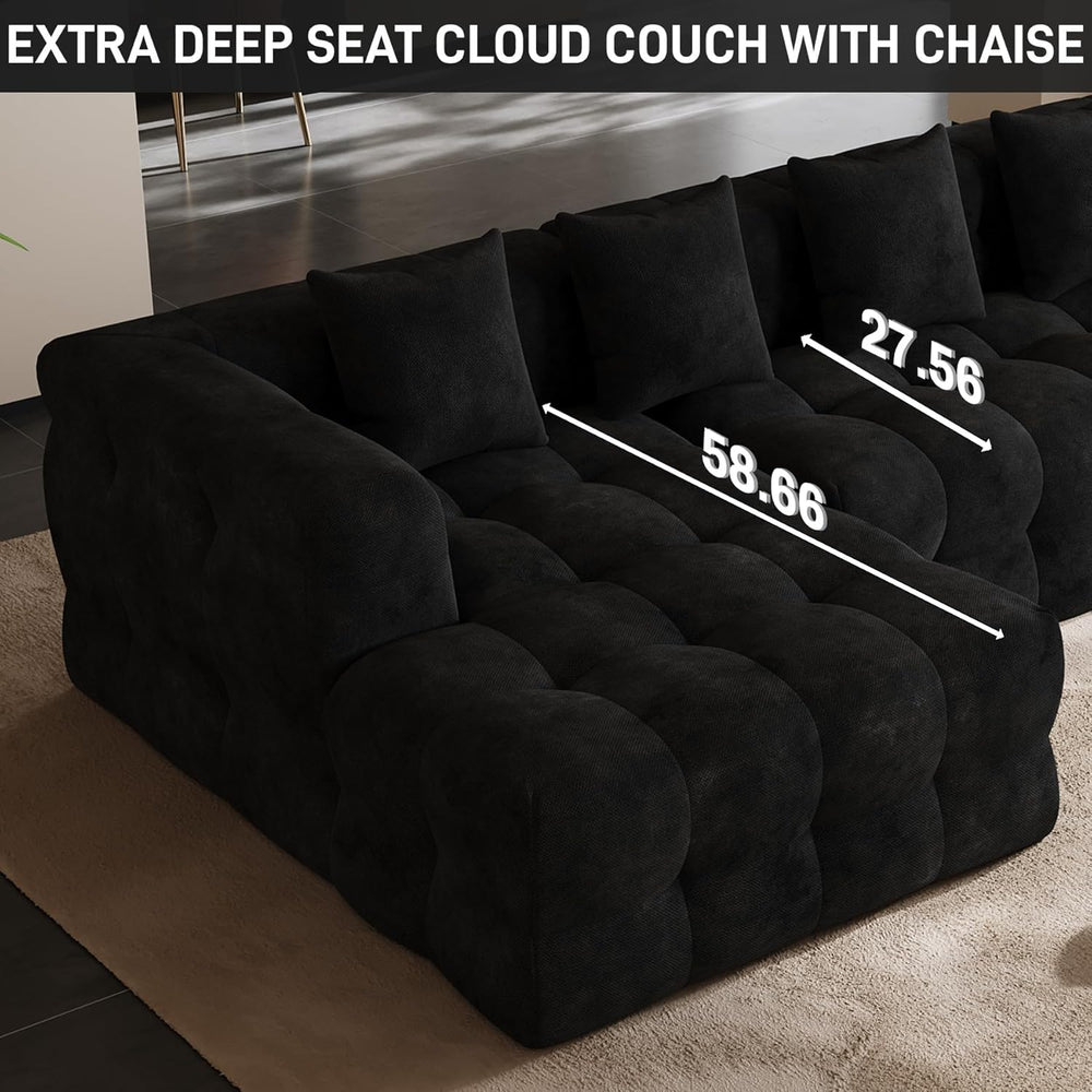 120" Oversized Modular Sectional Couch,Cloud Sectional Sofa with Deep Se...