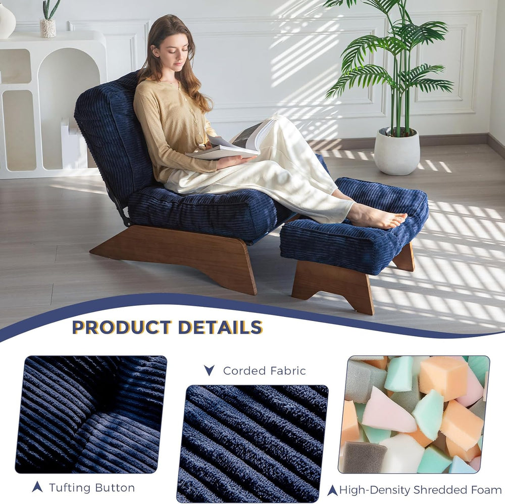 MAXYOYO Accent Chair with Ottoman, Lounge Chair with Adjustable Backrest | Tu...