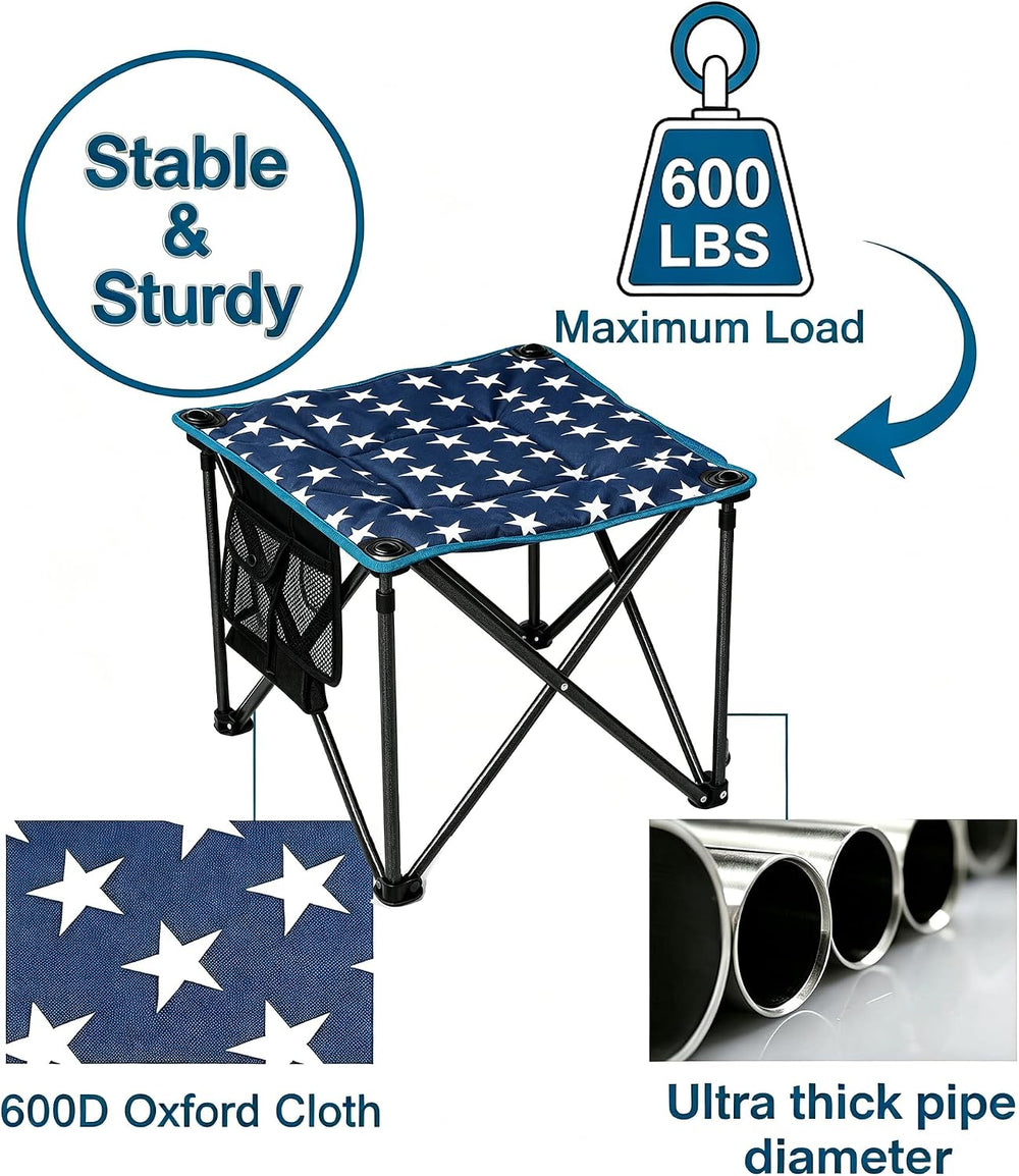 Folding Camping Stool 15.76" H Portable Stool Portable Seat for Adults F...