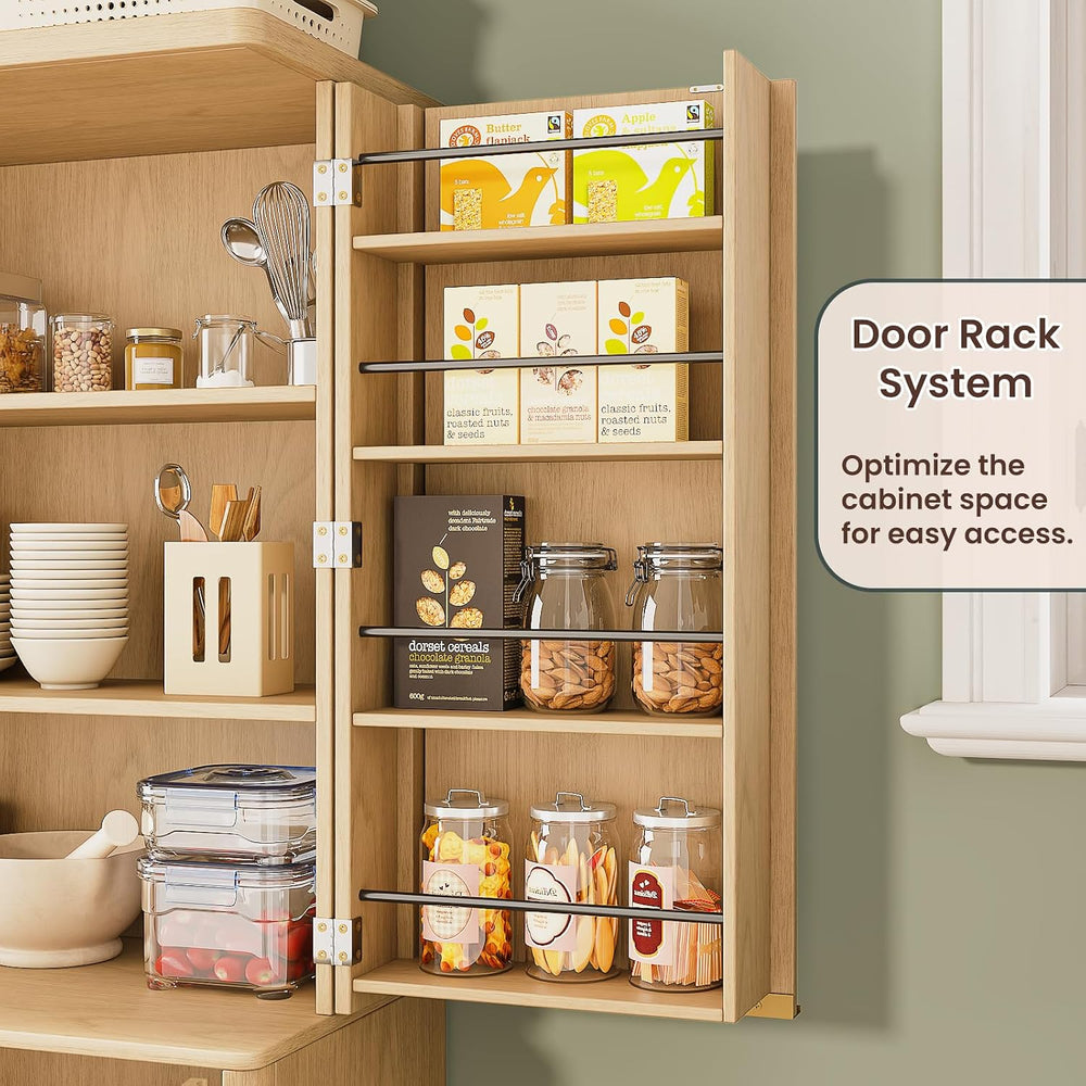 Spaco 72" Tall Kitchen Pantry Cabinet,Modern Fluted Food Storage Cabinet...