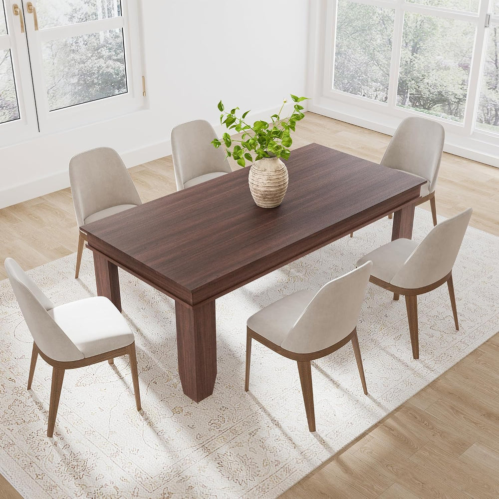 GAOMON Farmhouse Dining Table for 6-8 People, 71" Long Wood Kitchen Tabl...