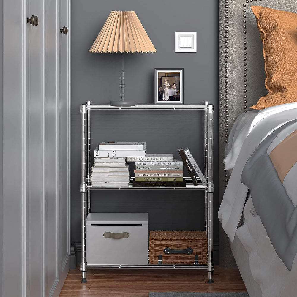 M MZG 450 lbs Wire Storage Shelving 3-Tier Utility Shelving Unit Steel Organi...