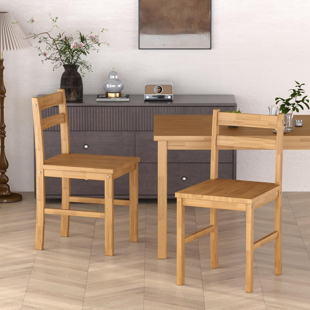 43.3 inch Solid Wood Indoor Modern Rectangular Dining Table Set for 4, Table ...