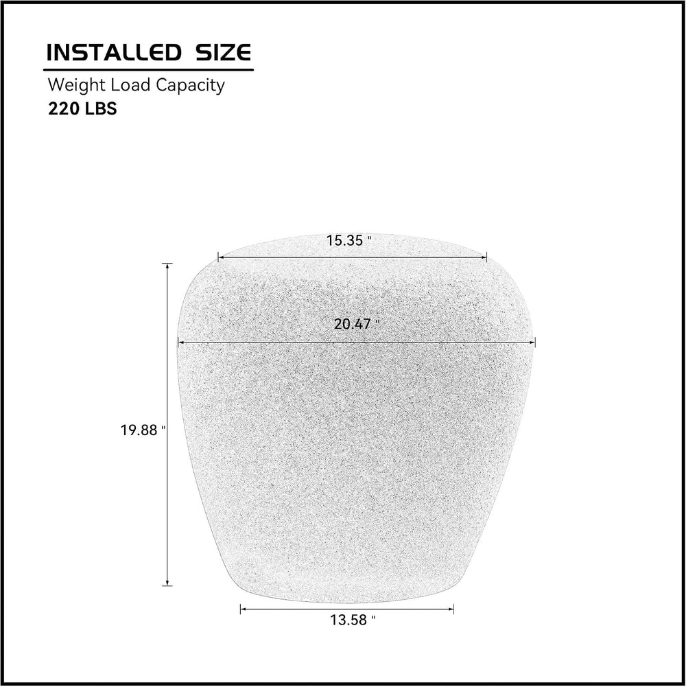 Round Side Table, Modern Faux Stone End Table, Accent Irregular Bedside Table...
