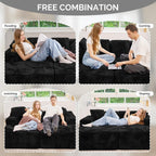 131'' Large Sectional Couches with Chaise, U Shaped Cloud Sofa 1pcs | No Assembly Required Deep Seat Modular Cloud Sofa for Living Room, Comfort-Height Seating, Deep Seat, Wide Armrest