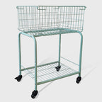29" Rolling Laundry Cart，Large Capacity Foldable Hamper Basket,MINT Color | Bedroom, Closet Organizer Storage for Home, Dorm(MINT)
