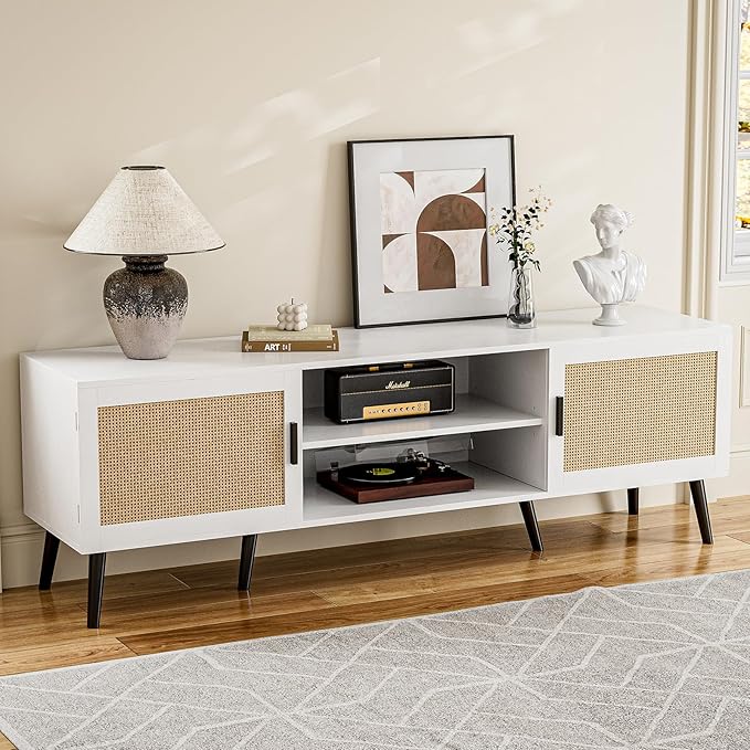 TV Stand for TVs up to 65'', Mid Century Modern Entertainment Center ...