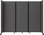Versare Room Divider 360 Portable Wall Partition | Folding Panels | Large Freestanding Divider | Locking Wheels | Temporary Room Separator