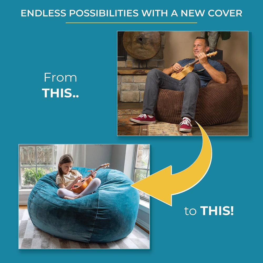 CordaRoy's Queen Size Corduroy Bean Bag Chair Cover (Bean Bag Sold Separa...