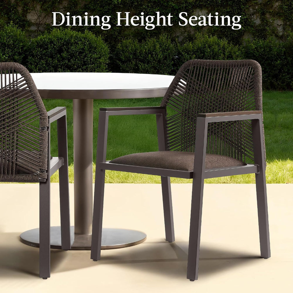 Best Choice Products Outdoor Dining Arm Chair Set of 2, Aluminum Frame with A...