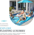 Kai Shelf Pool Lounger, Arctic White, Single | For Tanning Shelves Up to 9 in Deep | Built-In Cup and Phone Holder | UV20+ Rated Material | Drain Port | 73.5 x 26.5 Inches