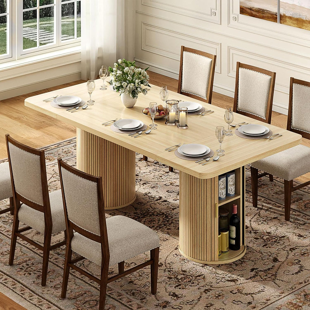 Gyfimoie 79" Dining Table for 8 to 10 People,Farmhouse Kitchen Dining Ro...
