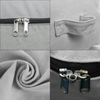 2PCS Durable Cotton Canvas, Soft Space Save Storage Bag Wardrobe Organizer with Handle & Zipper for Beddings, Comforters, Pillows, Blankets, Clothes, 25.6×18.5×8.7inch, Light Gray