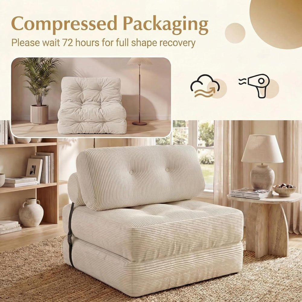 KOMFOTT Convertible Folding Sofa Bed with Pillow, Fold Out Sleeper Chair with...