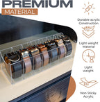 Targum Extra-Wide Belt Organizer for Large Buckles – 7-Compartment Clear Acrylic Belt Holder for Closet, Drawer & Dresser Storage