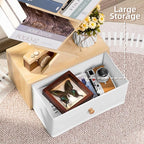 8 Tier Tree Bookshelf with Drawer, Free Standing Wood Bookcase for Narrow Space, Storage Organizer Bookshelves for Books, Book Case for Home Office, Living Room, Bedroom - Natural