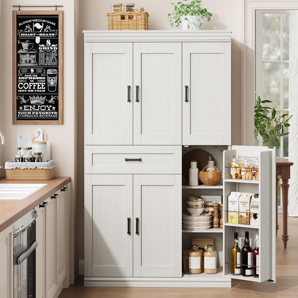 Garvee 70" Tall Kitchen Pantry Storage Cabinet,Modern Kitchen Hutch Cabi...