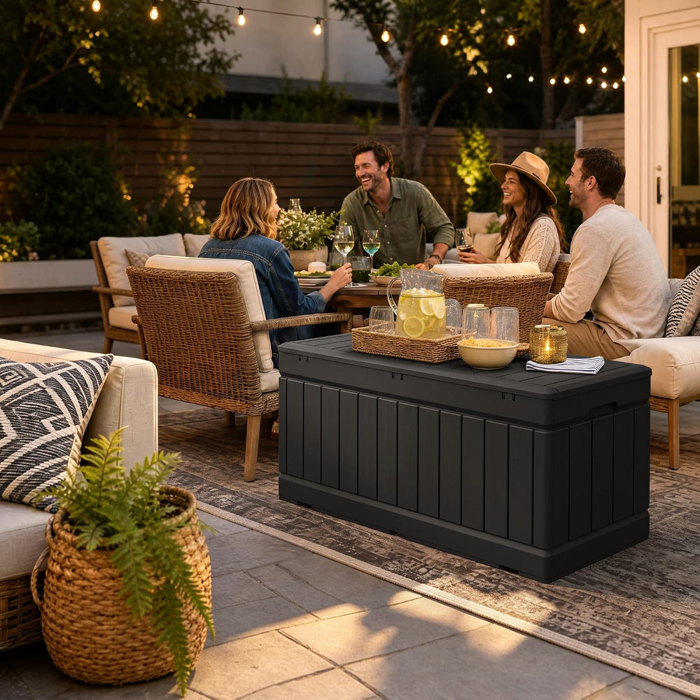 Devoko 78 Gallon Deck Box, Waterproof Resin Outdoor Storage Box