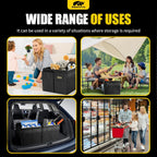 MIKKUPPA Car Trunk Organizer - 35L Collapsible Trunk Organizer with Lid, Sturdy Car Storage for SUV Auto Truck Van (Black, 2Pack)