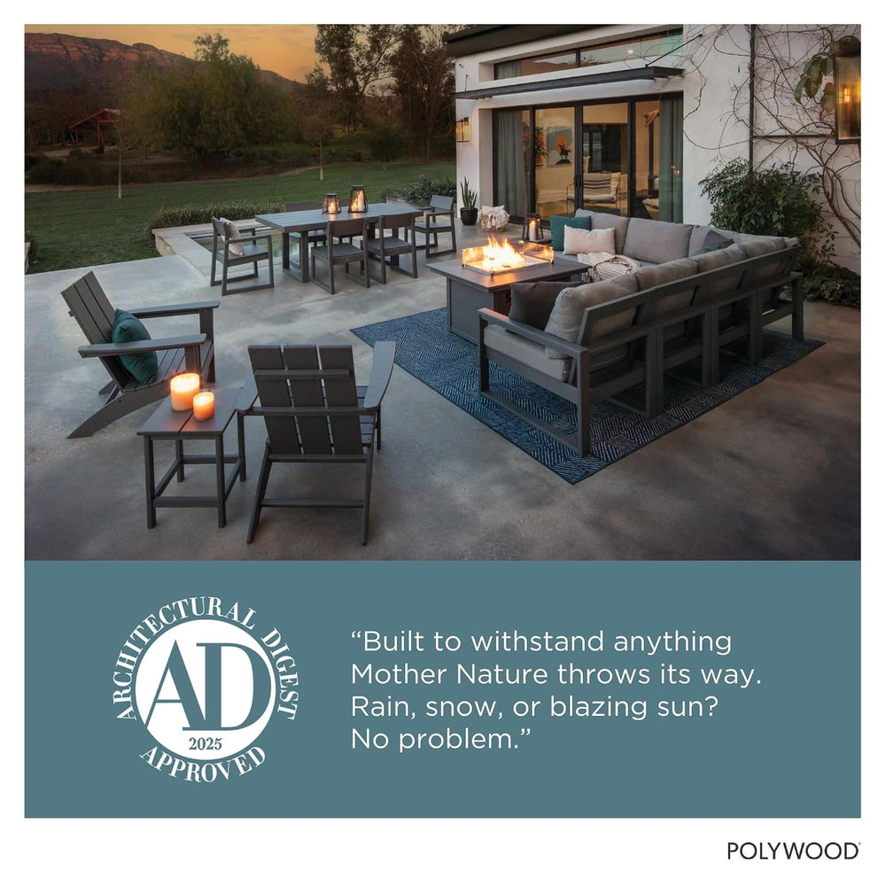 POLYWOOD Nautical Patio Chaise, Slate Grey