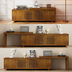 LKTART Mid Century Modern TV Stand,Extendable Entertainment Center for 65/70/75/80 Inch TV,Media Console for Living Room&Bedroom, Brown Ebony