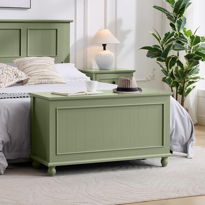 Scurrty Antique Style Storage Bench for End of Bed,Heavy Duty Long Ottoman Bench, Lift Top Storage Chest, Bench for Bedroom, Living Room Entryway (Green)