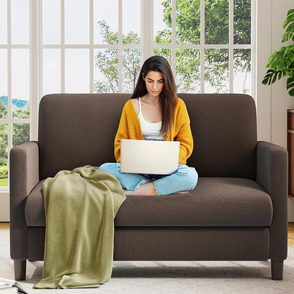 Welzona Loveseat, 51" Small Couch, Teddy Love Seat, Small Loveseat Sofa ...