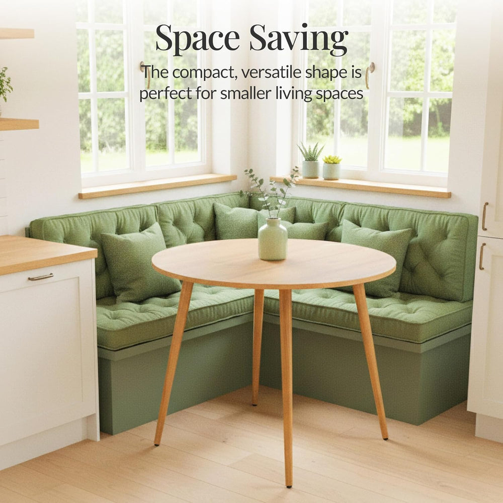 Best Choice Products Round 35.5in Dining Table for 4 w/Sturdy Wood Finish Ste...