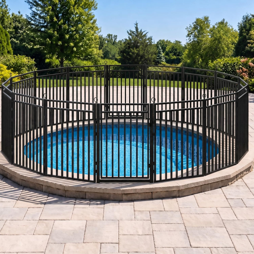 Decorative Garden Fence Metal Dog Fence Outdoor for Yard, 72ft (L) × 32in (H)...