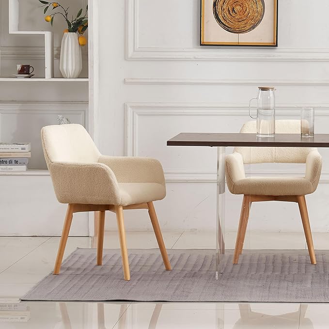 Mid Century Modern Dining Chairs Set of 2 & 4 & 6 Comfy Accent Chair ...