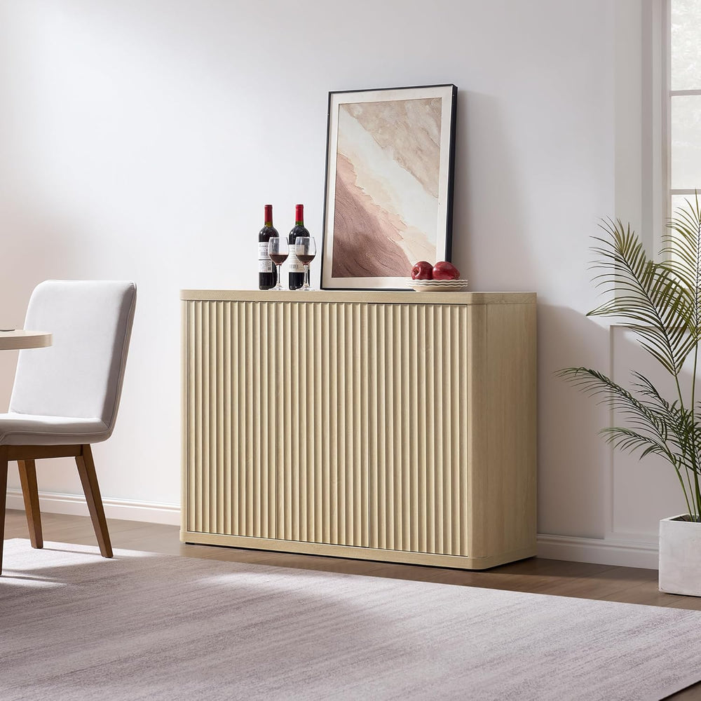 SICOTAS Buffet Cabinet with Storage Accent Sideboard with 3 Doors Modern 46.6...