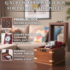 Wooden Watch Box for Men & Women, Luxury Watch Organizer & Display Case, Premium Long-Lasting Watch Holder for Storage, Elegant Gift for Watch Collectors (Glass Top, 1 Slot)