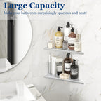 Corner Shower Shelves, 10” Recessed Tile Shower Shelf, 304 Stainless Steel Grout in Corner Tile Shower Shelves, No Drilling, Brushed Nickel, 2 Pack
