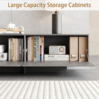 76.4'' Modern TV Stand for Living Room, Mid Century Modern TV Console,Entertainment Center with 3 Drawers, Large Storage Cabinet Table, Media Cabinet for Living Room, Bedroom, Grey