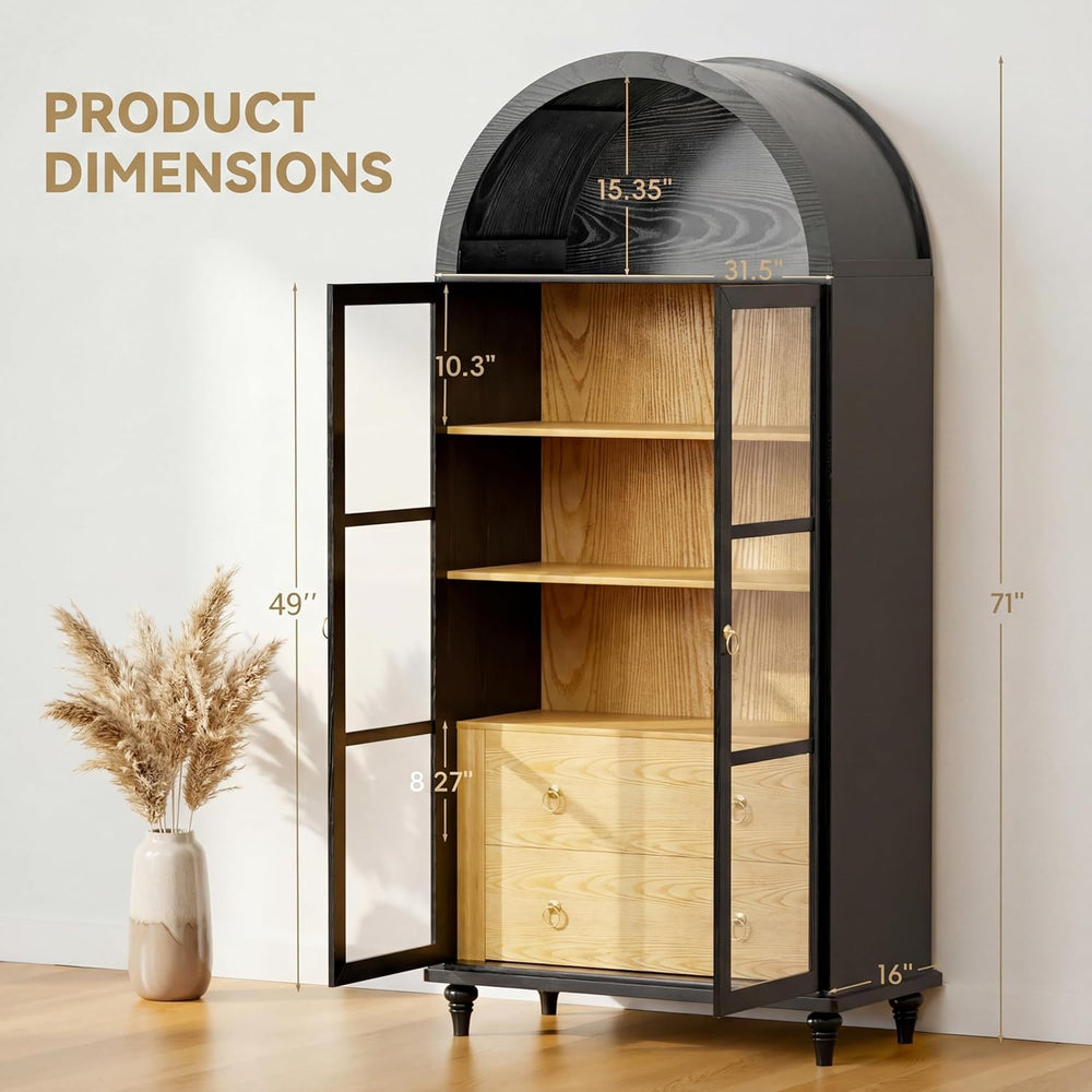 YESHOMY Kitchen Pantry Cabinet, 71" Arched Storage Cabinets Tall Pantry,...