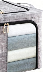 Clothes Storage Bins 50x40x33cm, 66L Waterproof Foldable Fabric Container, Ideal for Bedroom, Closet, Apartment, Home, Bed Sheets, Comforters, Toys, Garments