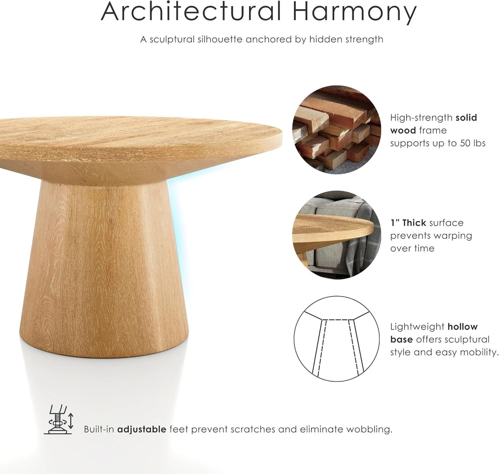 Furniture of America Lestara Modern Solid Wood 3-Piece Brown Round Coffee Tab...