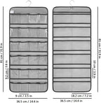 Dual-sided Hanging Baby Shoes Organizer Closet Toddler Shoe Storage Holder for Kids Bow Socks Underwear (GREY)