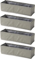 Slim Little Bins for Organizing Socks, Underwear and Bras in Drawers, Set of 4, 13x4x3, Gray