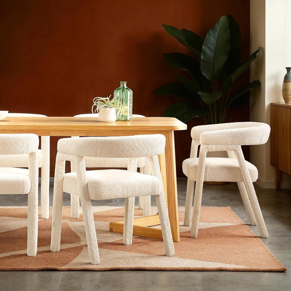 Walker Edison Ezra Modern Solid Wood Rounded Back Dining Chair - Natural (Set...