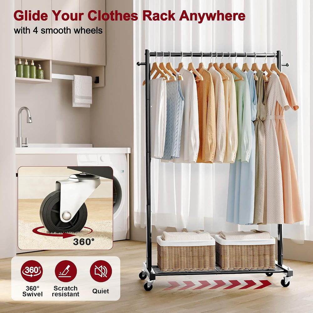 Small Clothing Racks for Hanging Clothes Rack with Wheels Rolling Rack