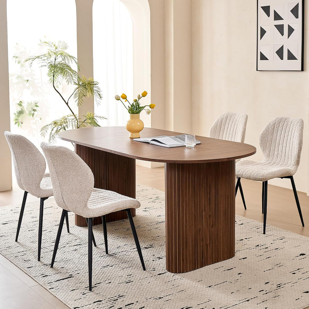 70.8" Oval Table for 4 6 Person, Modern Farmhouse Kitchen Dinner Table f...